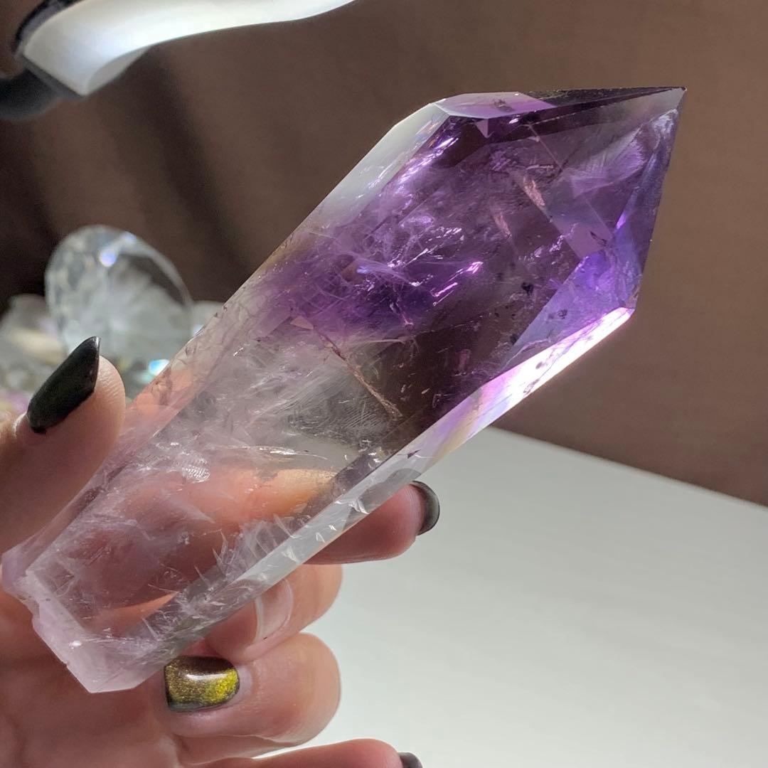 (訳)ロマネシュ鉱入り☆透明度抜群☆アメジストポイント