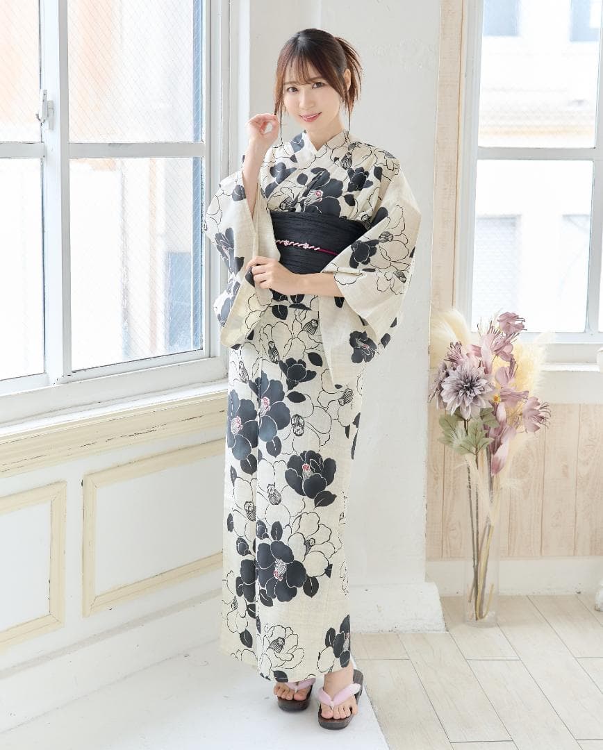 新品 浴衣 セット 浴衣セット ゆかた 大人 レディース 白 黒 Y4-57