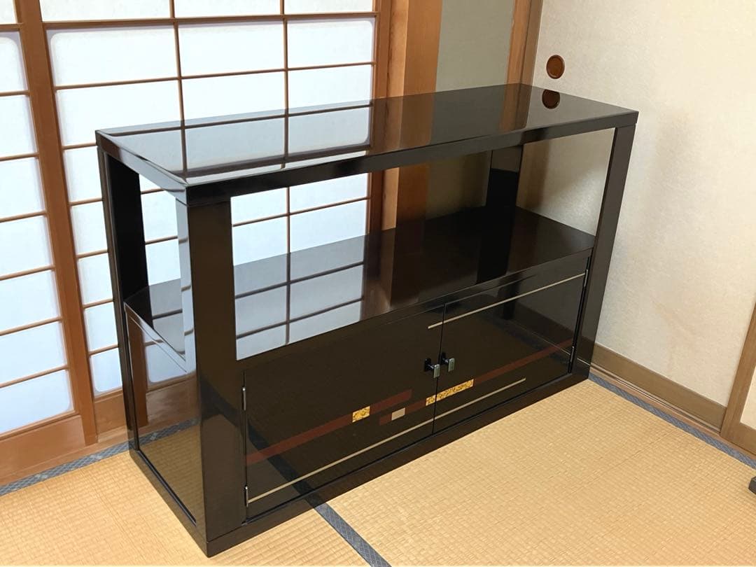 未使用•美品 モリシゲ MORISHIGE 飾り棚 呂色塗 総漆塗り 諏訪