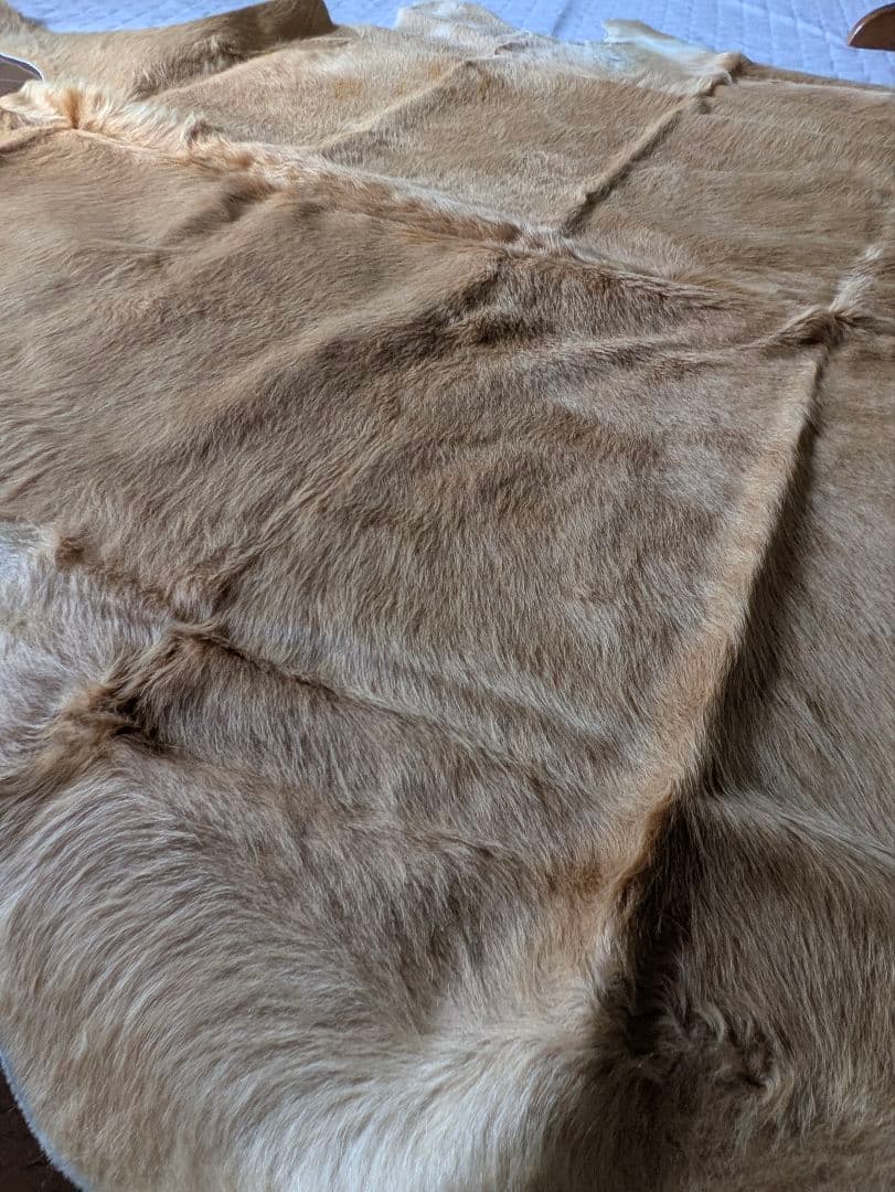 特大 カウラグ 牛毛皮 敷物 ラグマット アンティーク リアルファーヴィンテージ