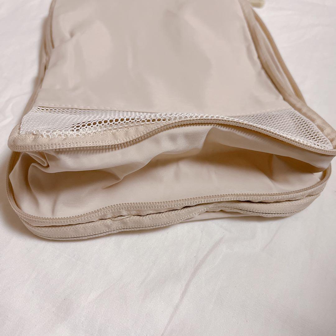 旅行用圧縮袋 3袋 セット 布製 圧縮袋 旅行 衣類 トラベルポーチ クリーム