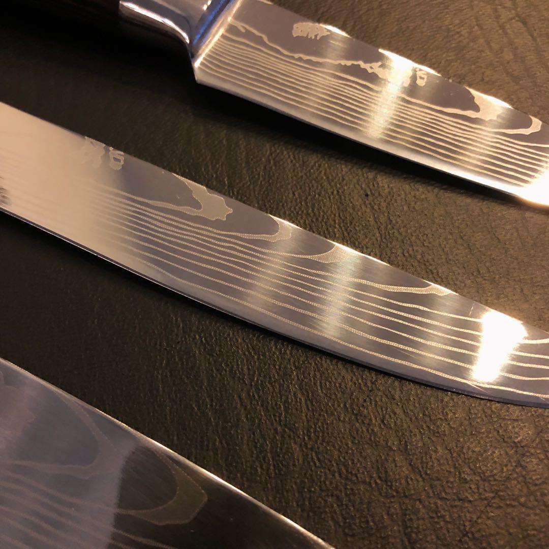 新品　高級三徳包丁　シェフナイフ　ダマスカス　包丁　フルーツナイフ　4本セット