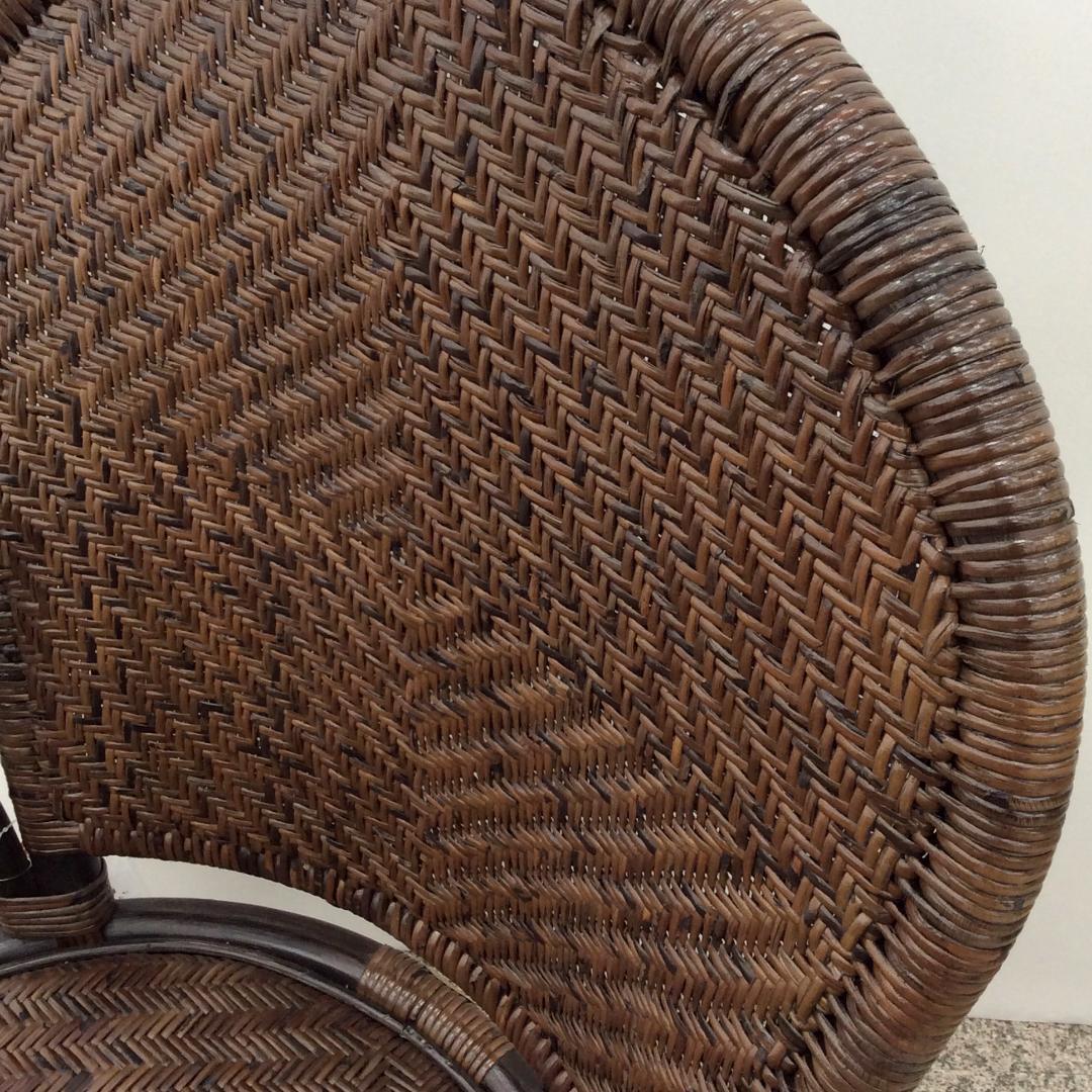 未使用品 カザマ オリッサ ハイバックシーベルチェア ラタン 回転式 1