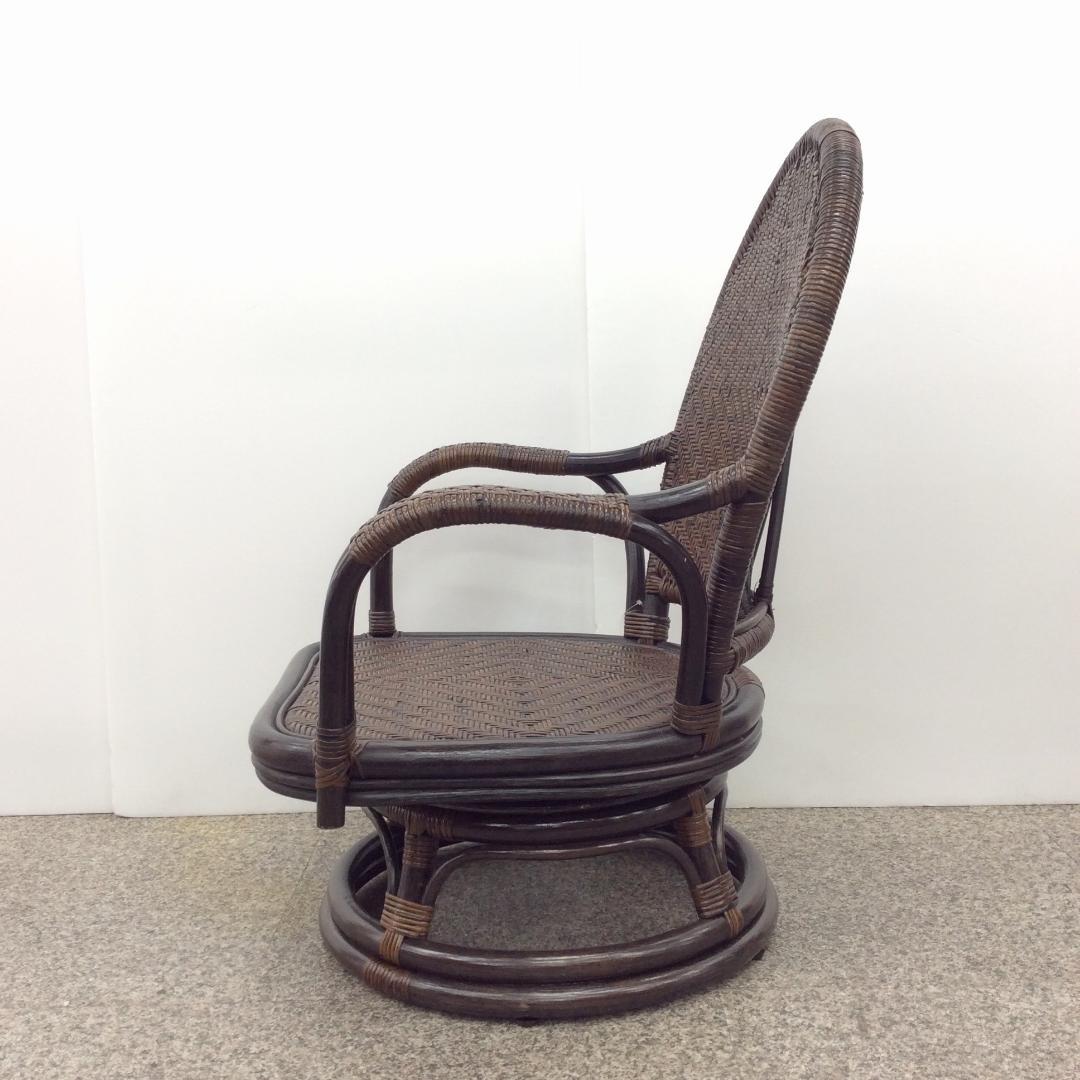 未使用品 カザマ オリッサ ハイバックシーベルチェア ラタン 回転式 1