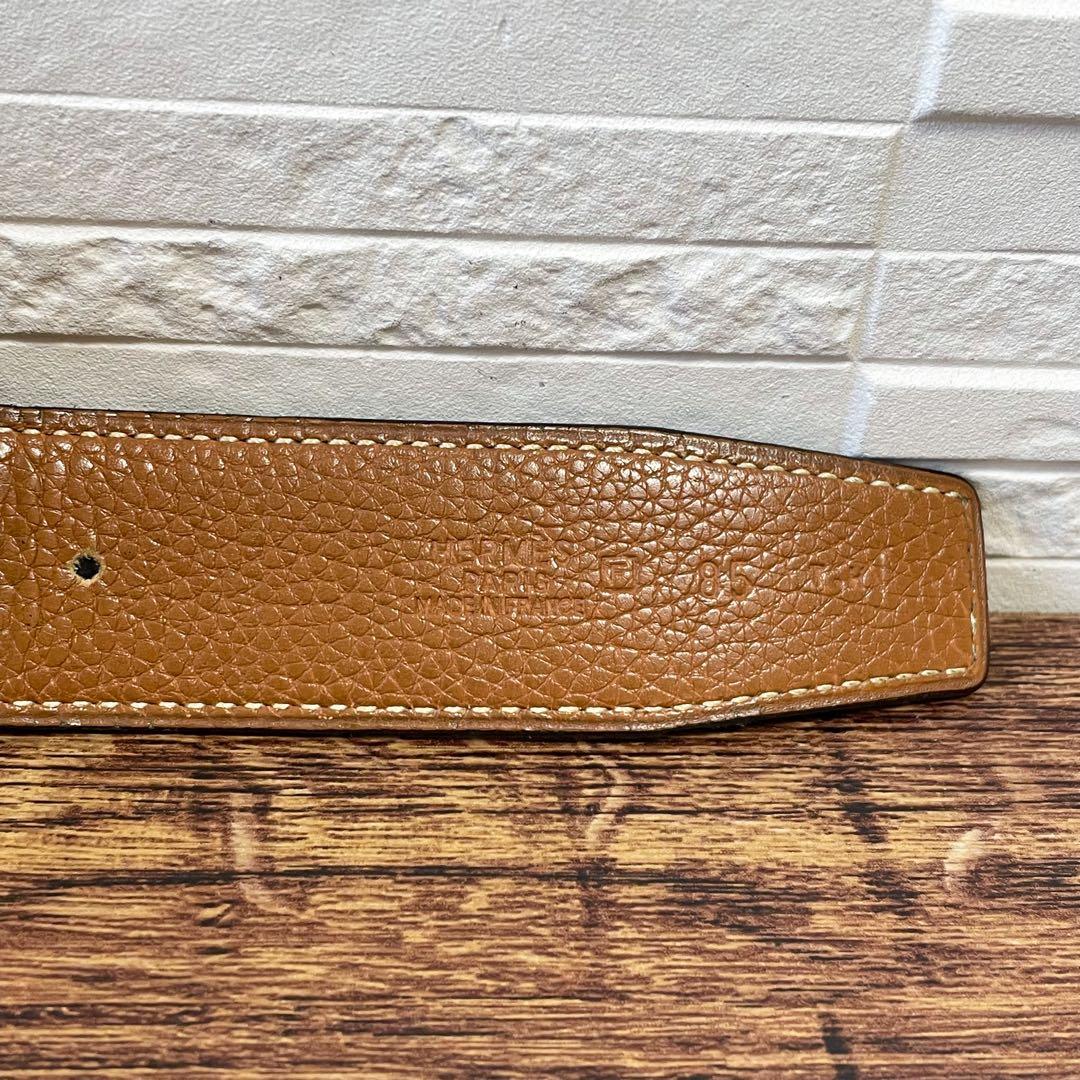 エルメス レザー コンスタンス Hバックル ゴールド金具 ベルト ブラウン