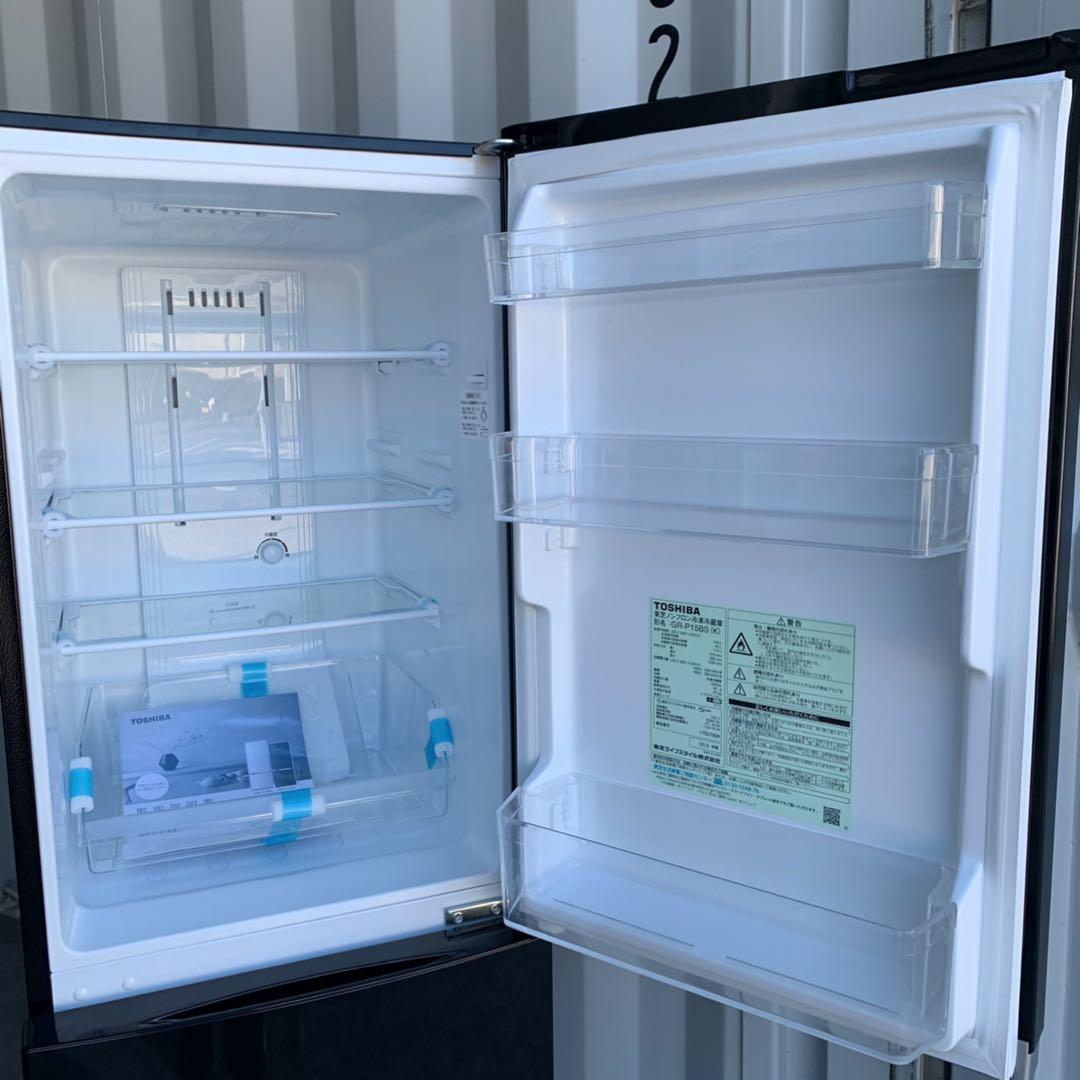 108取付無料！東芝スタイリッシュブラックおしゃれインテリア冷蔵庫！洗濯機