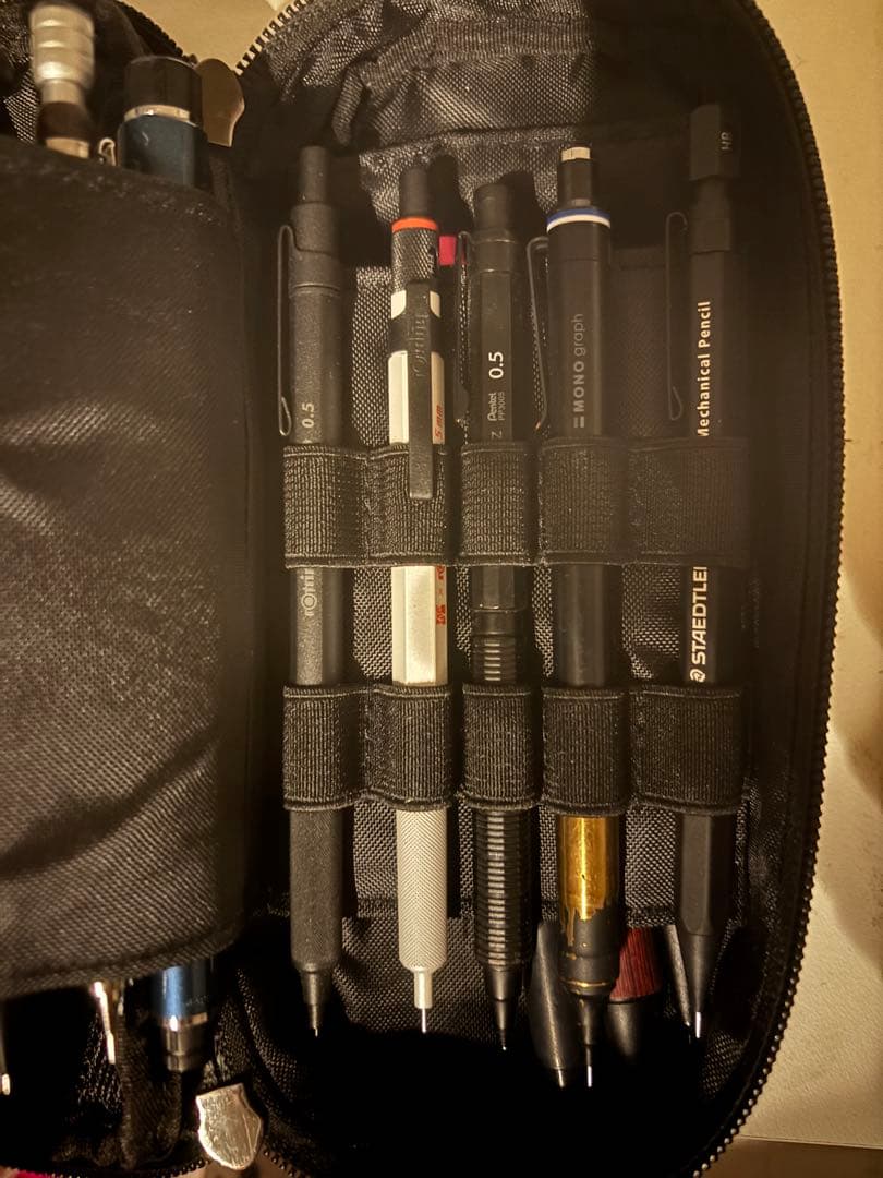 ブラック ペンケース コンパクト 高級シャーペン