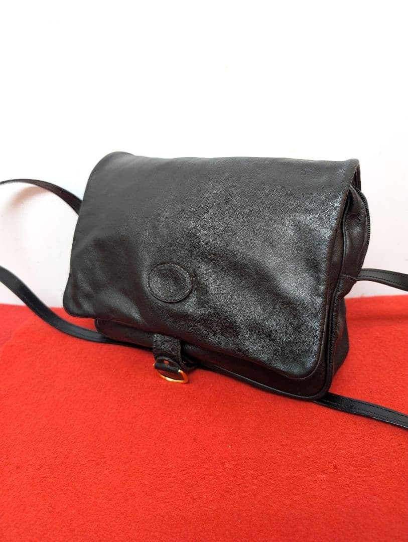 美品 極希少！gucci レザーショルダーバッグ ブラック オールドグッチ 希少