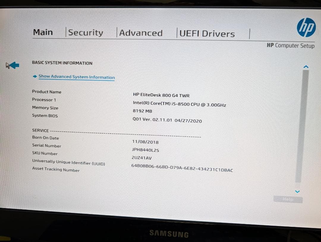HP EliteDesk 800 G4 TWR 第8世代corei5