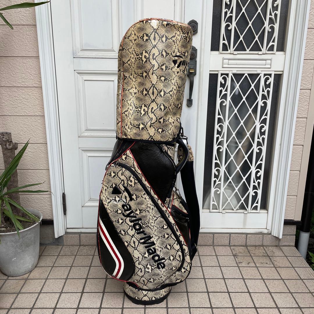 【レア柄】TaylorMadeテーラーメイド キャディバッグ フード付 蛇柄