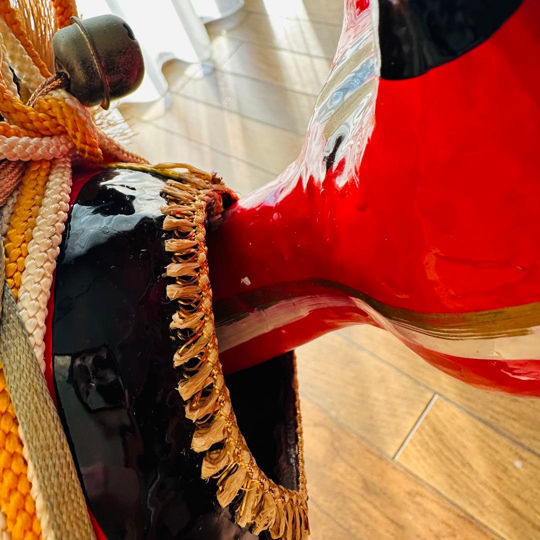 【大型/赤べこ/縁起物】 郷土玩具 アンティーク 骨董品 希少 千両べこ