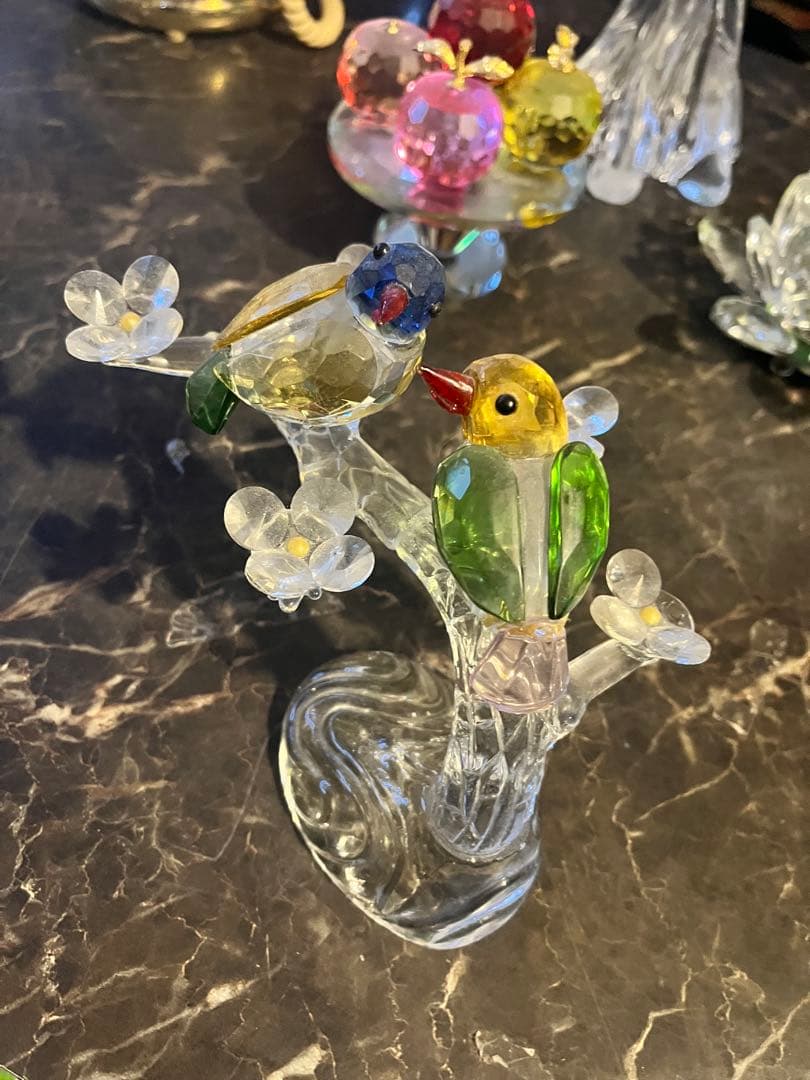 クリスタルガラスの小鳥 スワロフスキーの小鳥 スワロフスキーの コキンチョウ