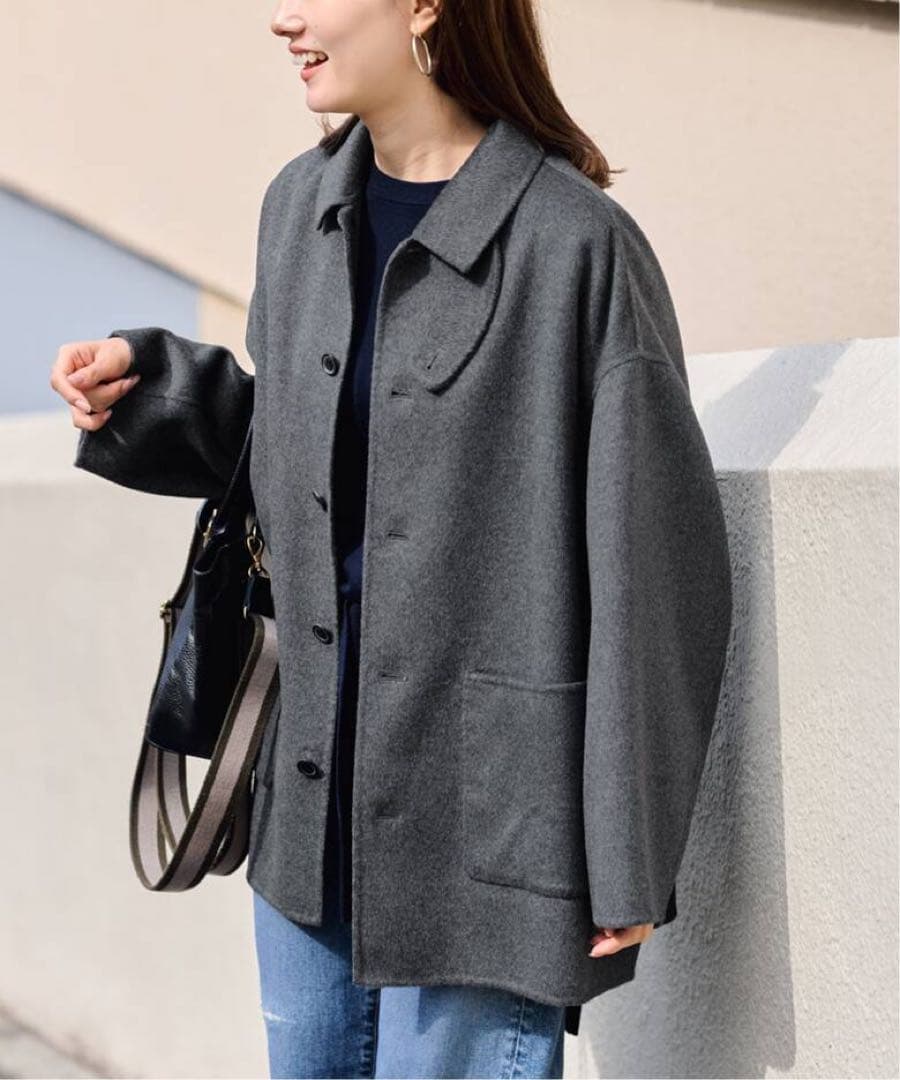 FRAMeWORKハミルトンバルカラーミドルコート36サイズ　グレー2025AW