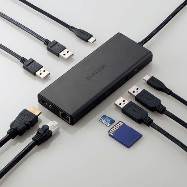 ELECOM 10PORT USBハブ DST-100BPBK ×２台セット