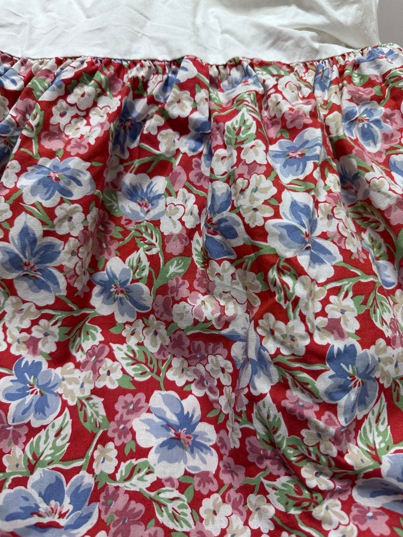 ☆激レア　ラルフローレン　ベッドスカート　セミダブルベッド　赤花柄　シーツ☆