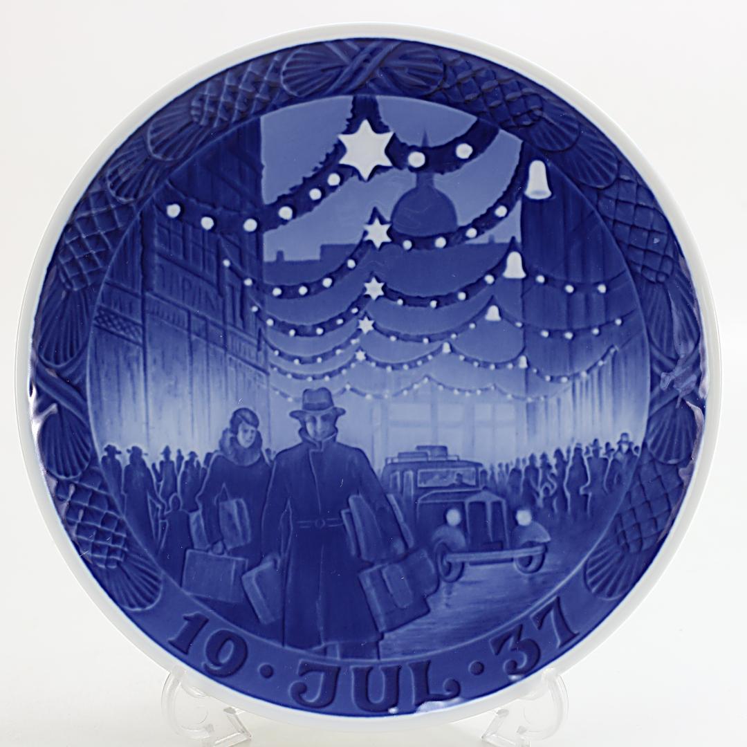 1937年コペンハーゲンのクリスマス風景 イヤープレート ロイヤルコペンハーゲン