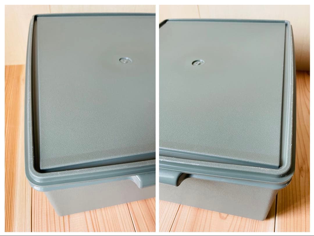 希少な美品/2個セット/送料込/タッパーウェア/ディープスーパーケース/緑/①