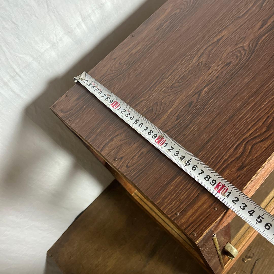 古道具ビンテージ品◾️木製フレーム×3面ガラス ディスプレイケース 飾り棚