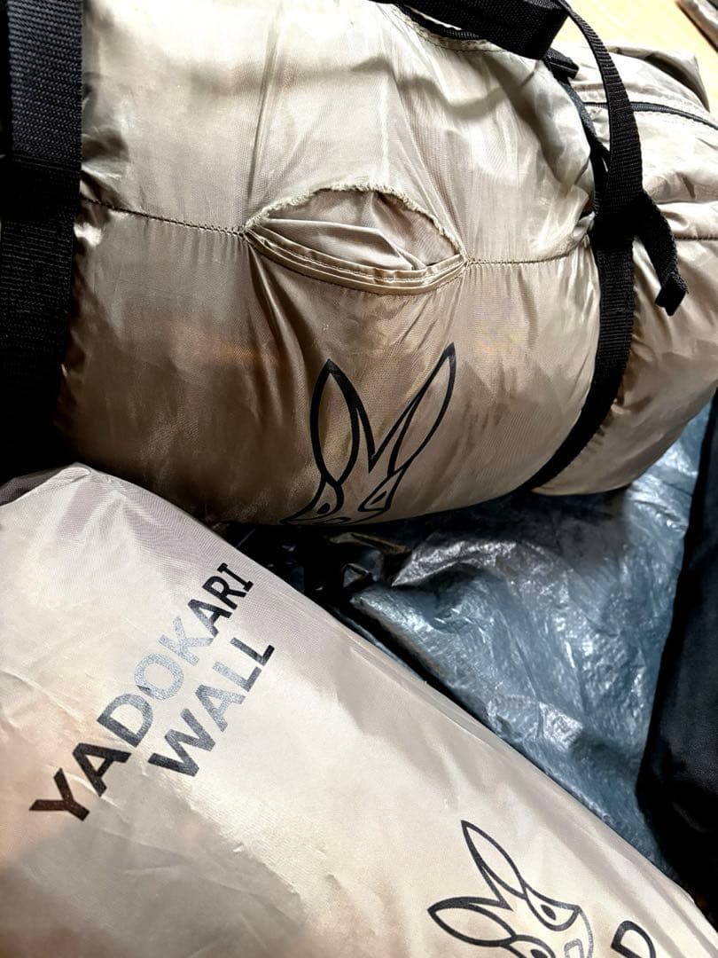 ①DOD ヤドカリテント　グランドシート　ポール4本　中古セット