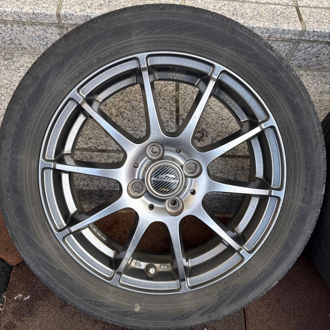 送料込み　ハスラー15インチ アルミホイールセット ブルーアース付き