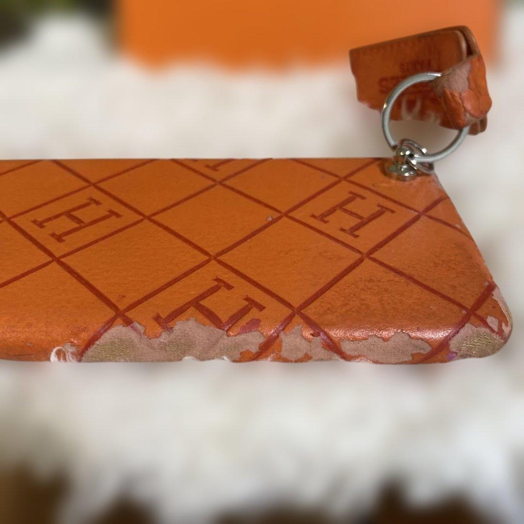 HERMES オレンジ レザー iPhone11pro maxケース