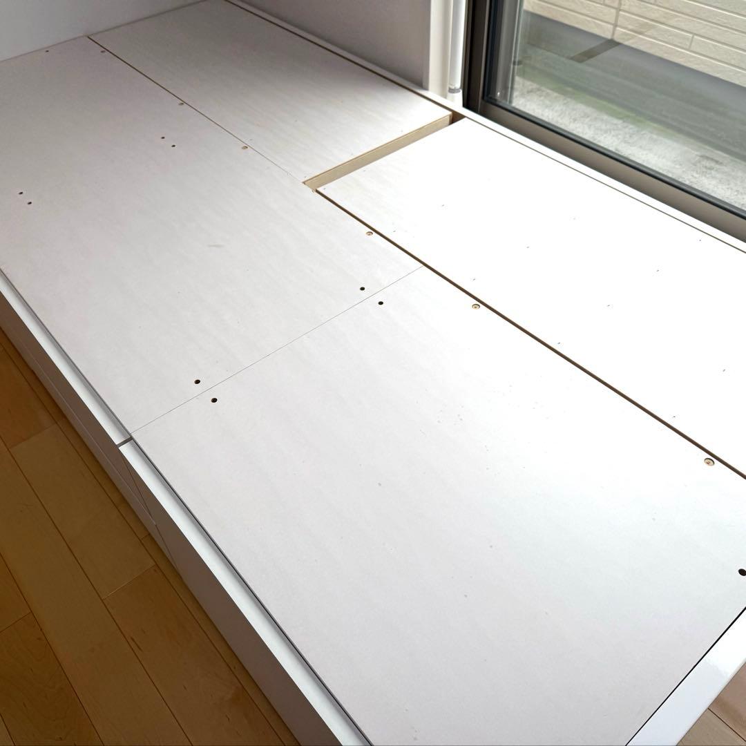 直接引取★ニトリ ジオチェスト／シングルベッドフレーム大容量収納付き／ホワイト