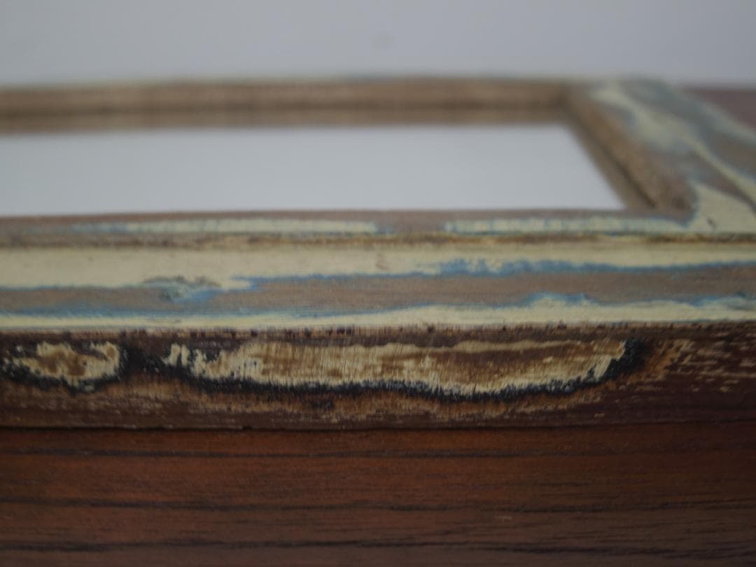 【　インド　ヴィンテージ　ミラー　】鏡　アンティーク　レリーフ　木製　壁掛け