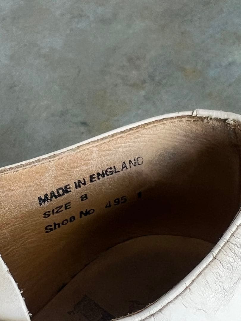 e Cox ラバーソール UK8 ホワイト / レザー