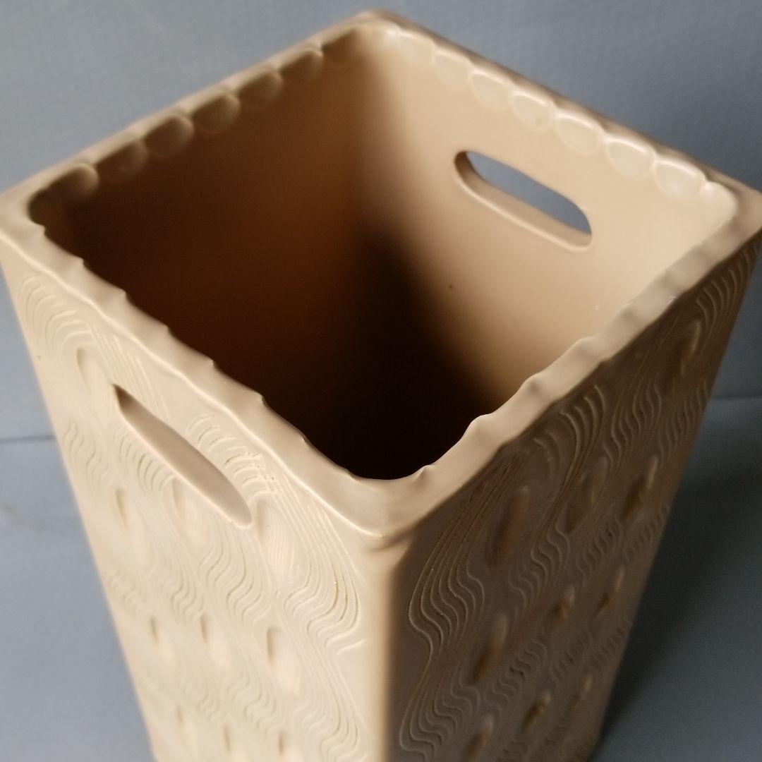 信楽焼 傘立て正角波紋 高さ４５cm