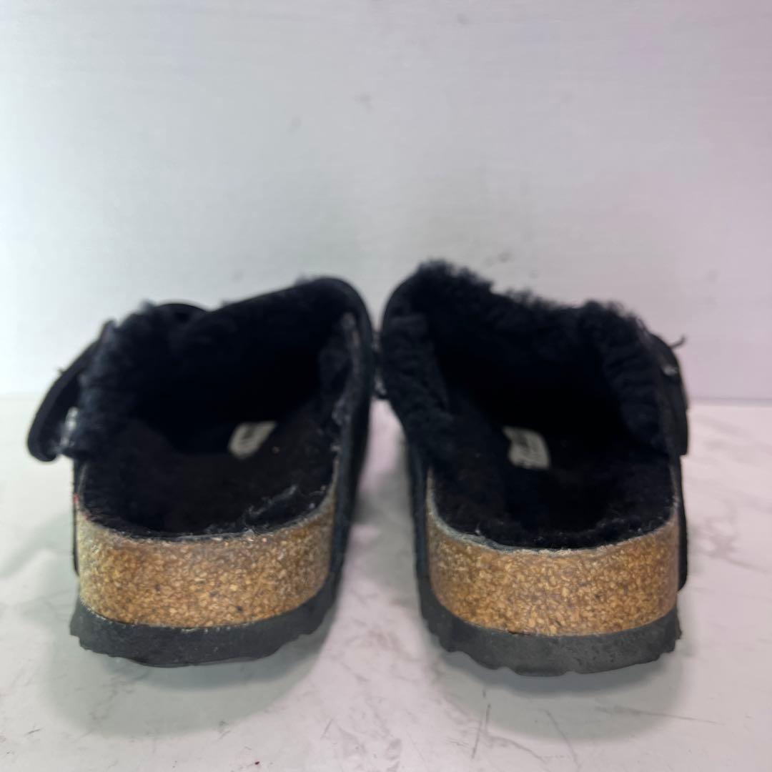 とこ【美品】ビルケンシュトック ボストン ボア付き 黒 39 25cm