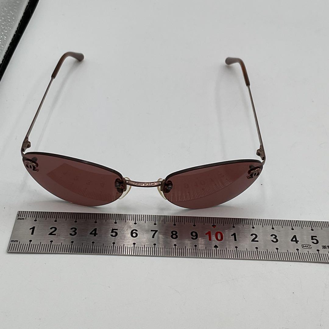 シャネル サングラス リムレス 4003 ブラウン メタル ココマーク