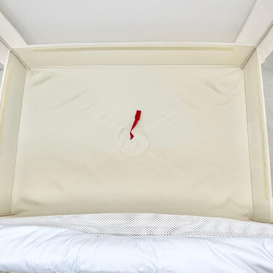 美品 Aprica ココネルエアーAB ベビーベッド 折りたたみ ホワイトグレー