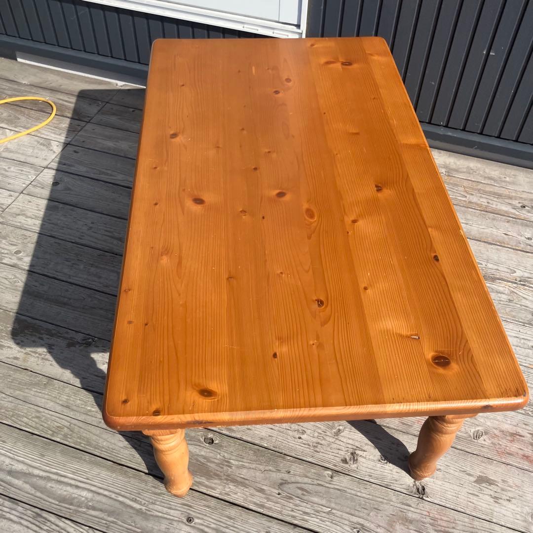 北欧レトロ 無垢材 パイン材 木製 センターテーブル カントリーテーブル 古家具