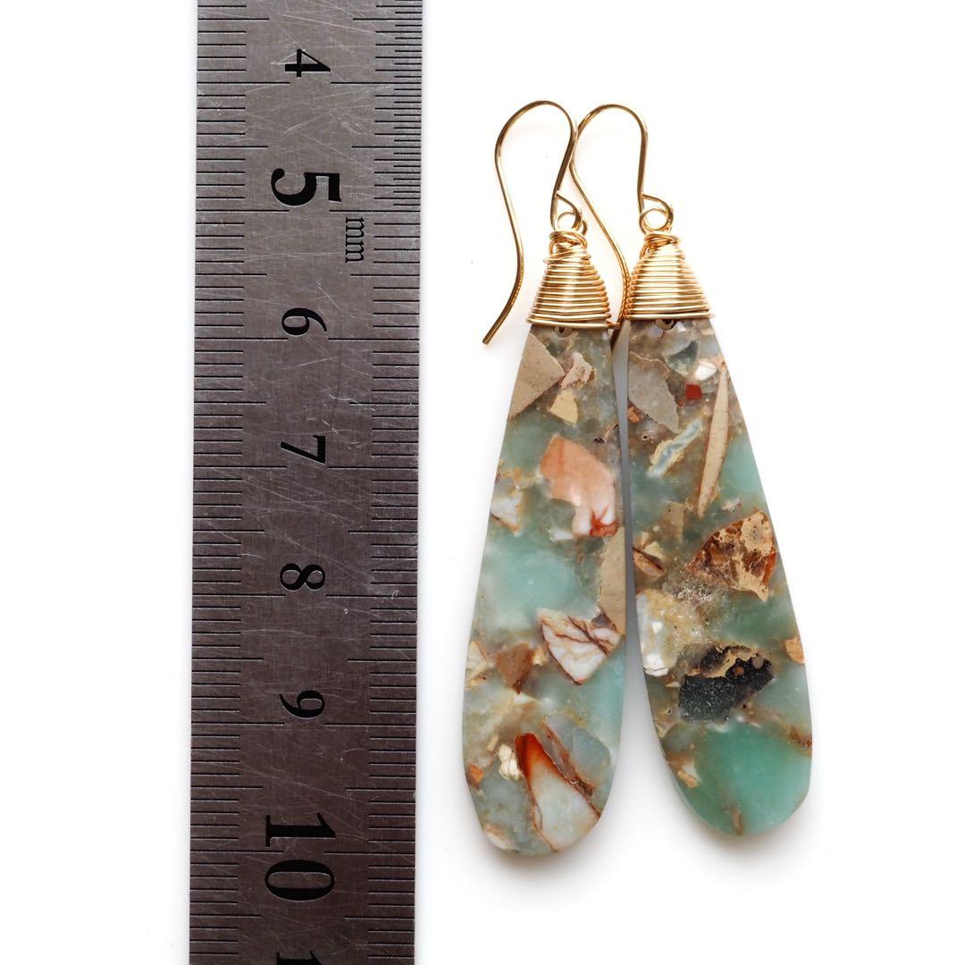 【Ruby】インプレッションストーン×淡水パールのデザインネックレス