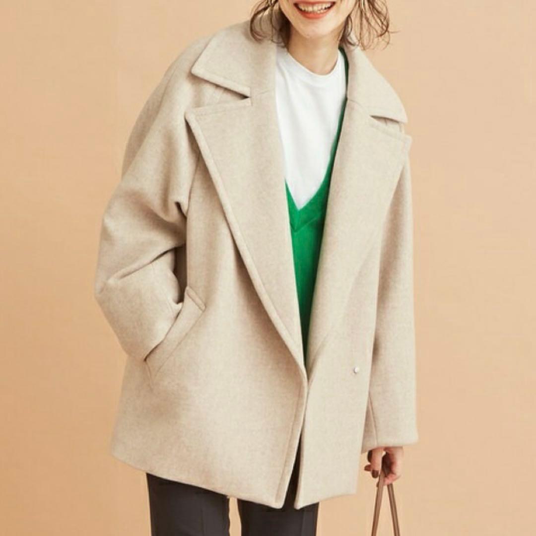 美品 MANTECOメルトンメランジミドル丈コート ユナイテッドアローズ M