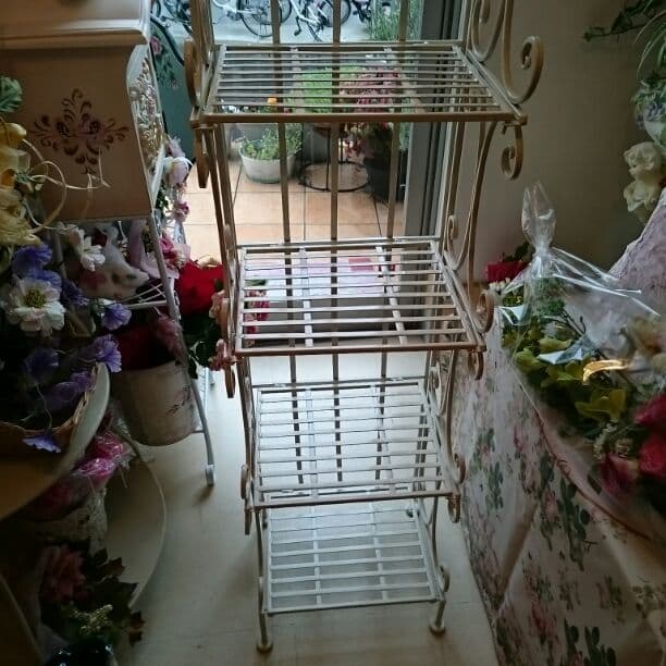 ホワイトアイアンラック5段