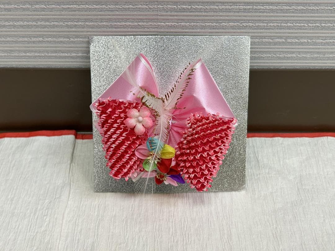 七五三セット　祝帯ペアセット　花びら　中サイズ　草履18cm　箱入り　未使用