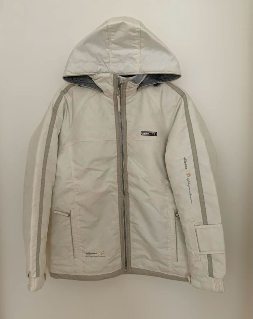 ellesse ベージュ スキーウェア 上下グローブセット