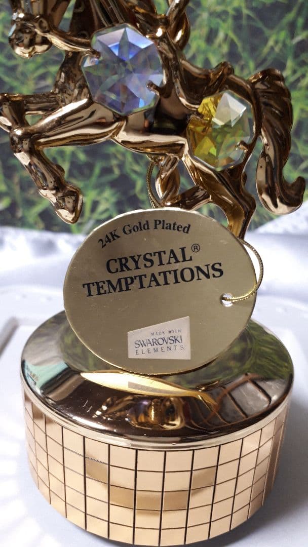 メリーゴーランド 　クリスタル　オルゴール　スワロフスキー社製アンティーク