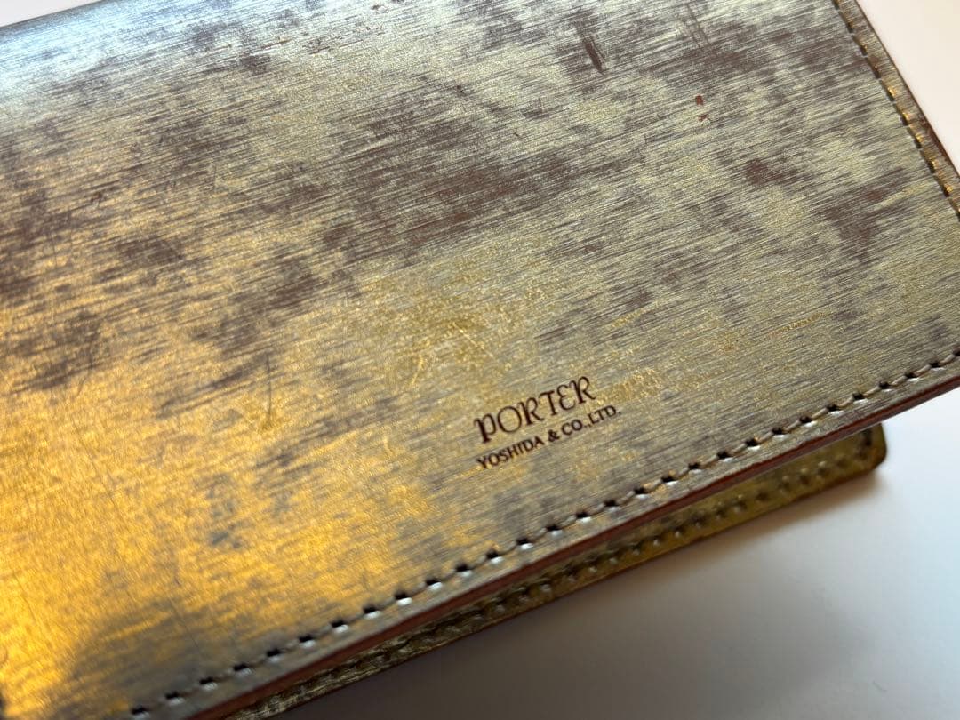 PORTER/カードケース/フォイル/ゴールド/名刺入/パスケース/レザー/箔押