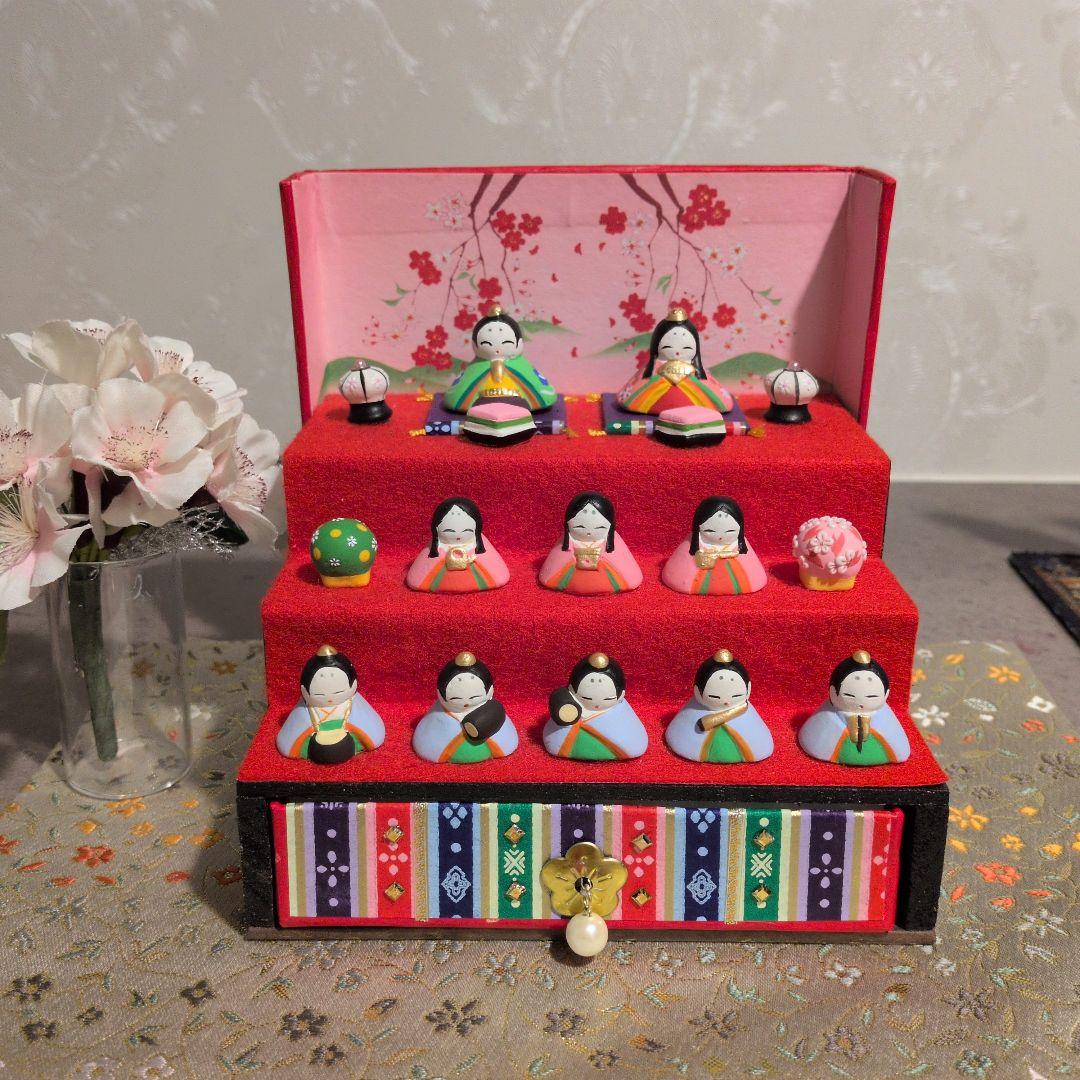 雛壇♥ミニひな壇　 雛人形セット 三段式　段飾り　お雛様　ひな祭り　お節句