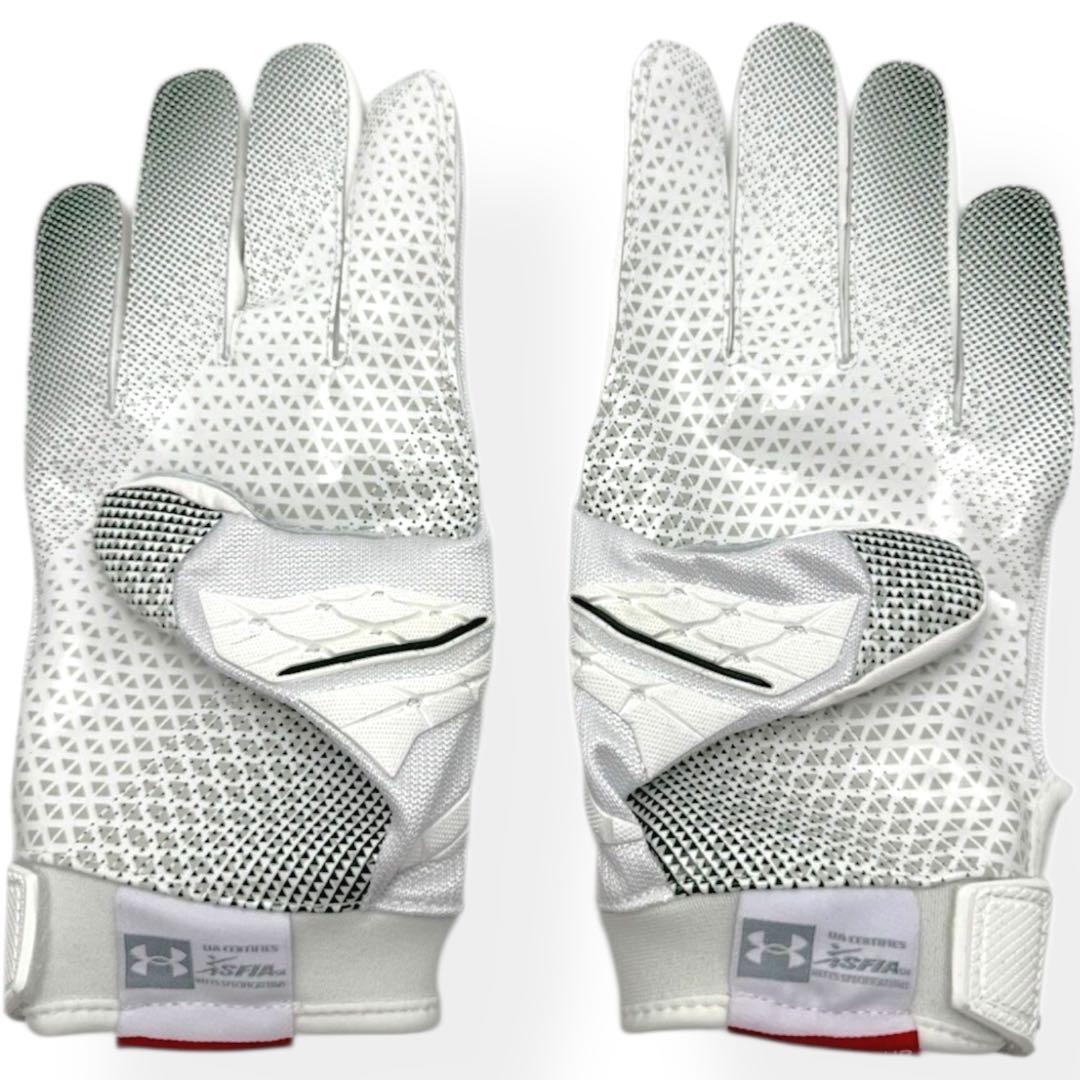 【L】UA Fierce VI ホワイトグリーン アメフト グローブ