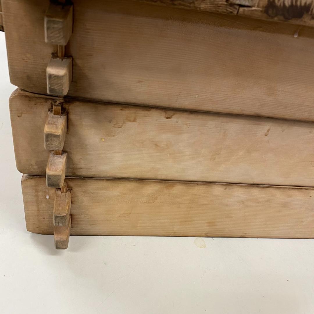 菓子屋用中古品　角蒸し蒸篭（せいろ）　蒸篭3枚＋木蓋　おまけで竹すだれ3枚