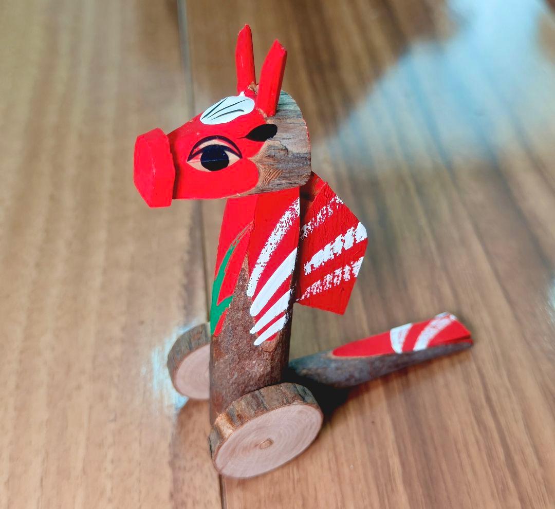 杵島山一刀彫　大八車　馬