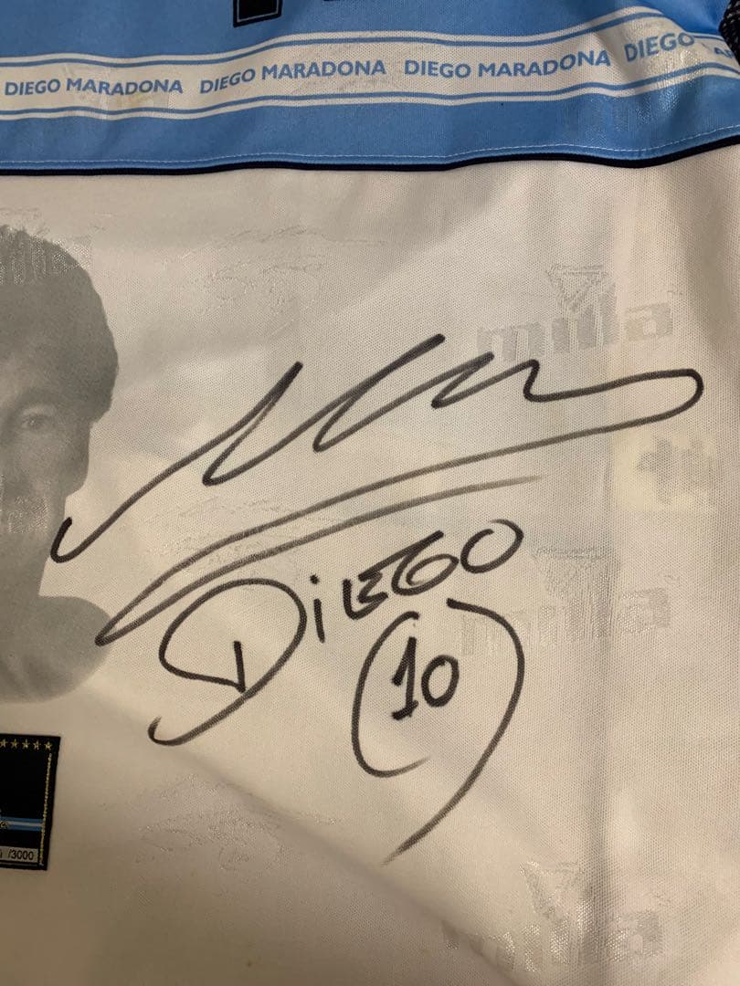 (本物) Auto Jersey Maradona Milla /3000