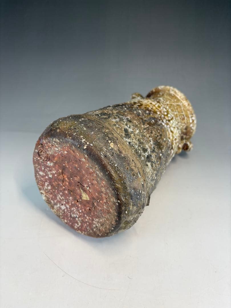 【中古品】楽山造　信楽焼花入