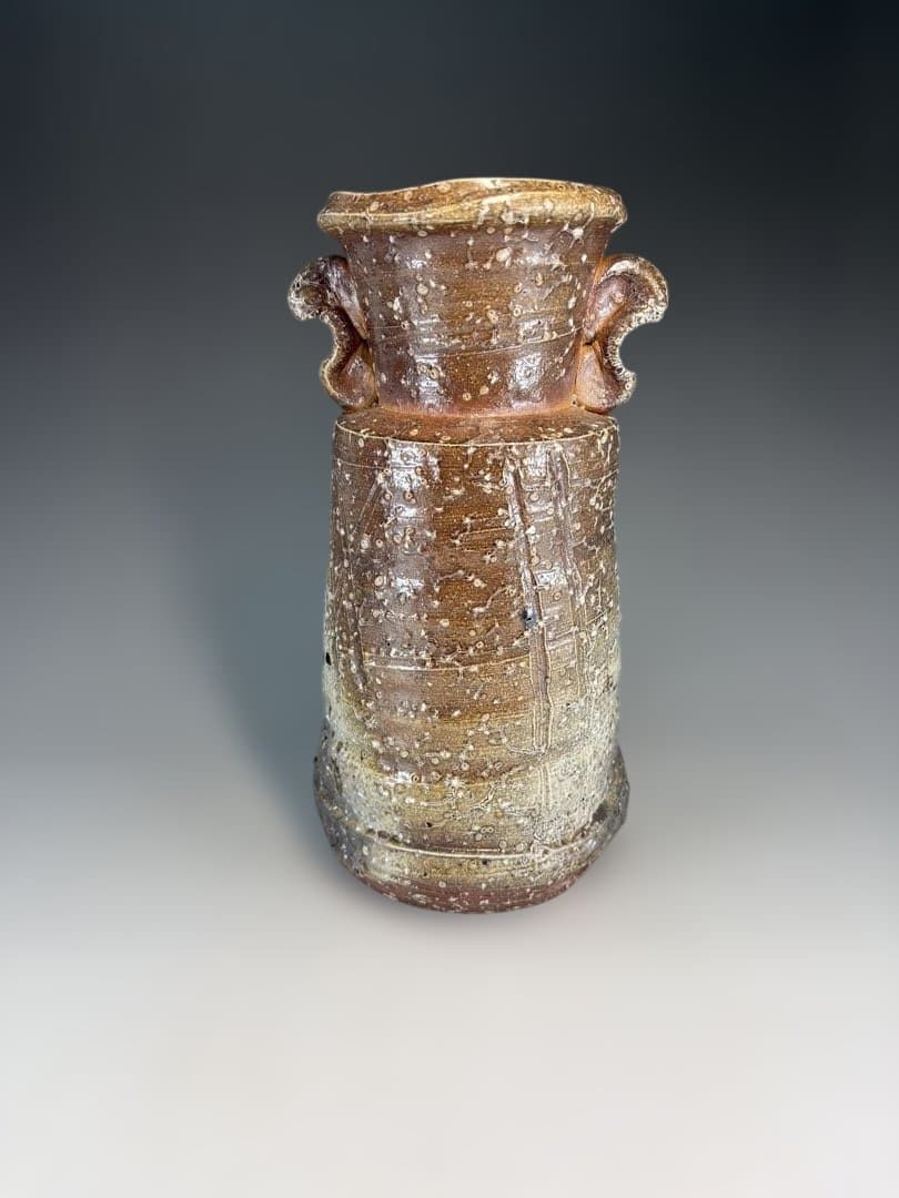 【中古品】楽山造　信楽焼花入