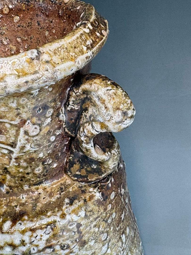 【中古品】楽山造　信楽焼花入