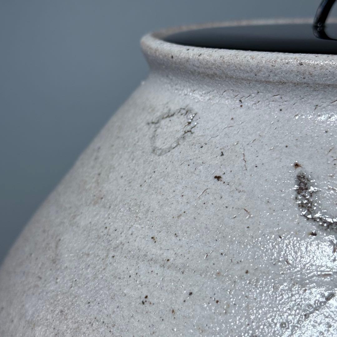 西岡小十　自作　絵唐津壺水指　共箱　共布　栞　家元旧蔵品　茶道具　芸術品