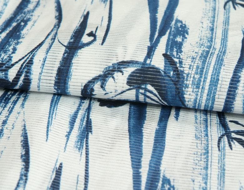 浴衣 ゆかた 綿絽生地 凪ブランド 白色 水色墨流し柄 夏にピッタリ 綿１００％